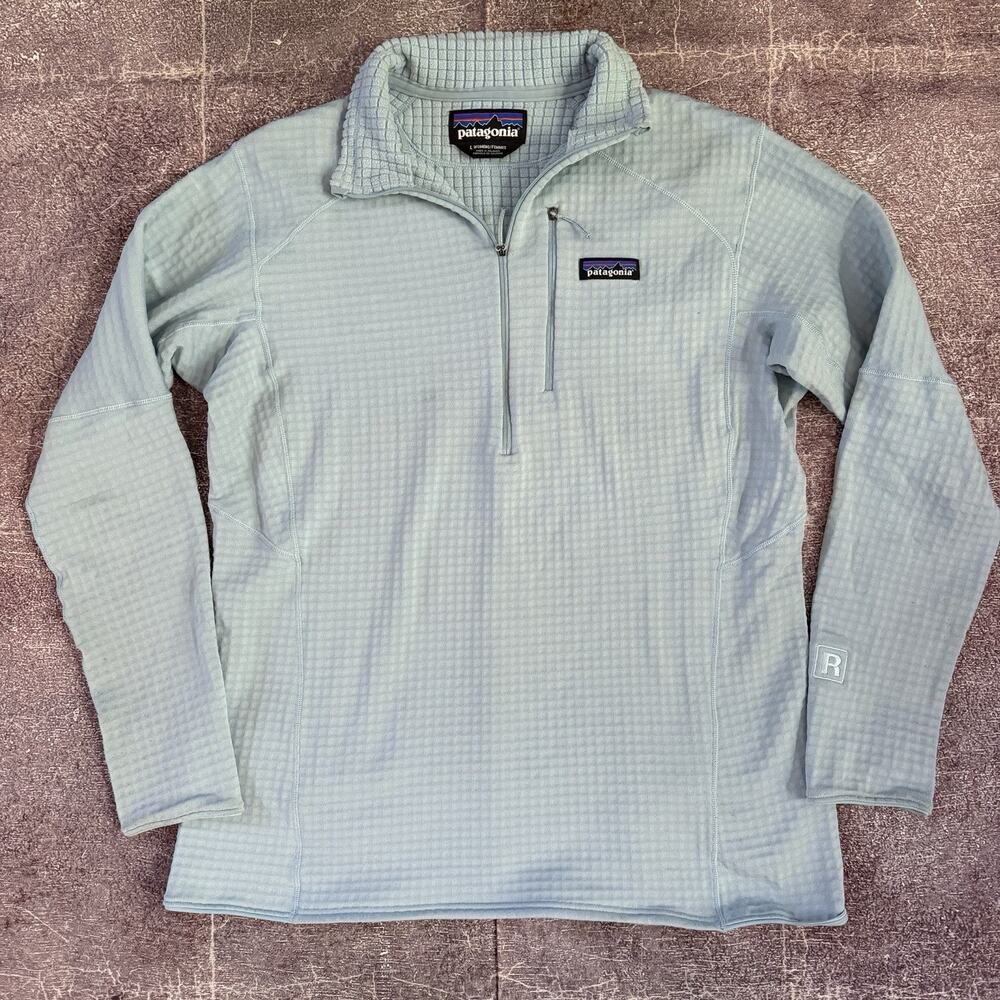 Women's Patagonia R1 Tech Face Fleece Pullover Big Sky Blue Light Jacket Sz L